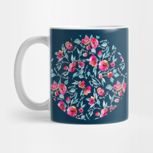 Back Off, Stay Safe, watercolor floral for face masks Mug